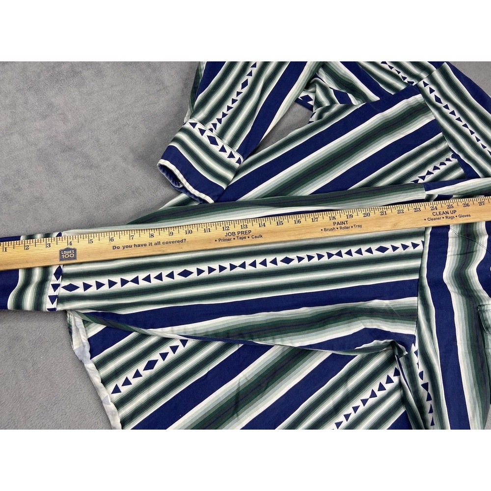 Vintage Roper Shirt Men XL Green Stripe Western Cowboy Heavy Brushpopper Pearl - Picture 9 of 10